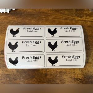 Fresh Eggs Label Stickers